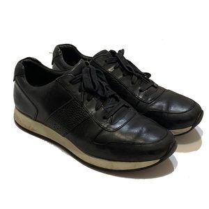 Black Leather Men's Sneakers